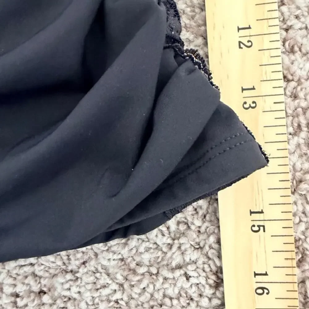 Spanx Tankini Strapless Top Women 10 Black‎ Twisted Front Lace Detail Style 1373